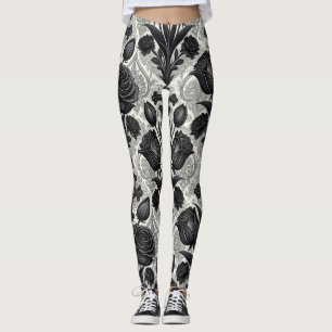 Dark Gothic Rose Pattern (2) Leggings