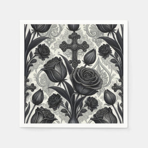 Dark Gothic Rose Pattern (2) Napkin