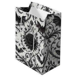 Dark Gothic Rose Pattern (3) Medium Gift Bag