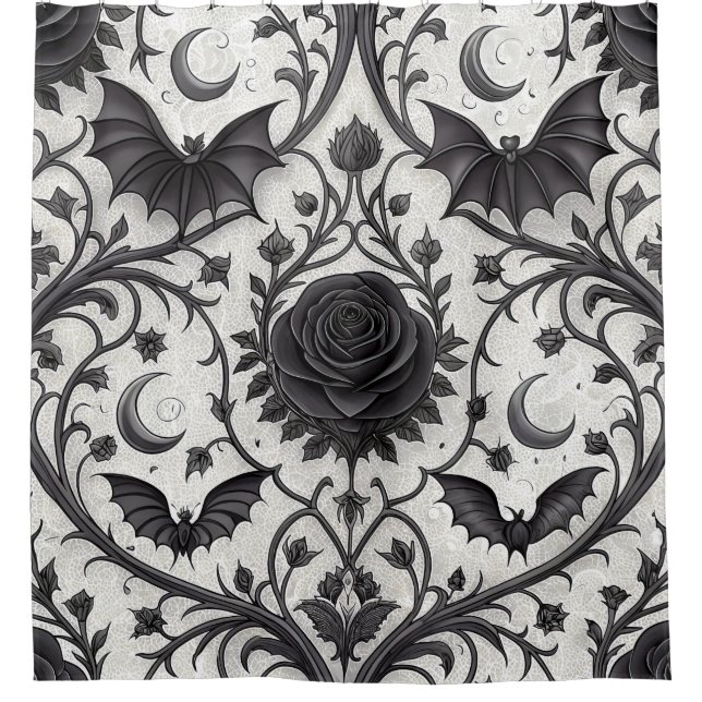 Dark Gothic Rose Pattern (3) Shower Curtain (Front)