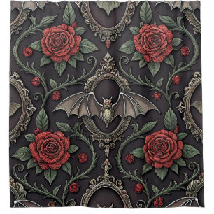 Dark Gothic Rose Pattern (4) Shower Curtain