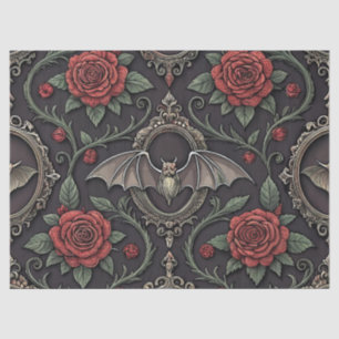 Dark Gothic Rose Pattern (4) Tissue Paper