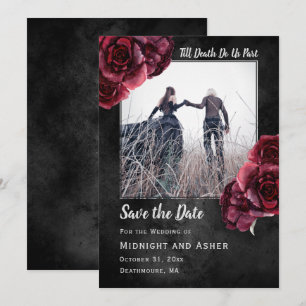 Dark Gothic Roses Save the Date