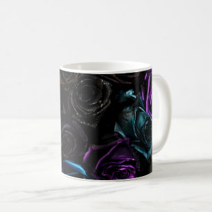 Dark Gothic Roses Velvet Floral Texture Pattern Coffee Mug