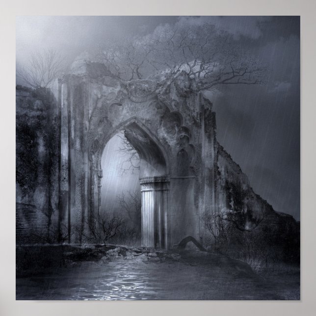 Dark Gothic Ruins Archway Poster (Front)