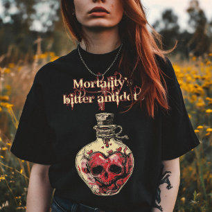 Dark Gothic Skull heart Love Potion T-Shirt