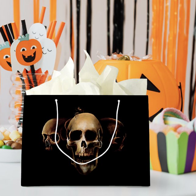 Dark Gothic Skulls Human Black Trio Creature Large Gift Bag (Creator Uploaded)