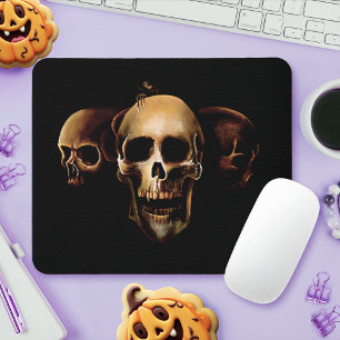 Dark Gothic Skulls Human Black Trio Creature Mouse Mat