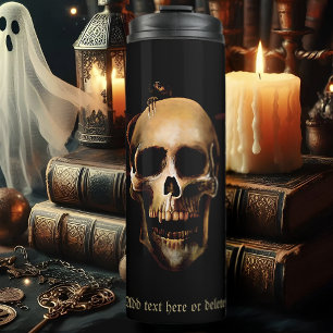 Dark Gothic Skulls Human Black Trio Creature Thermal Tumbler
