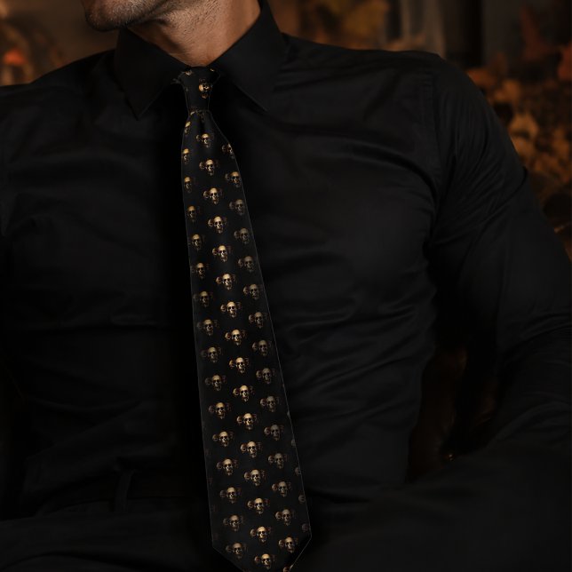 Dark Gothic Skulls Human Black Trio Creature Tie (Creator Uploaded)