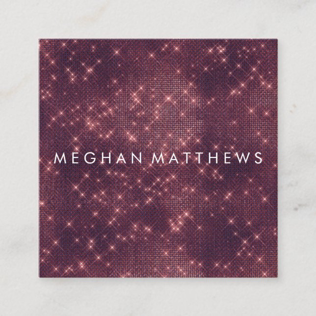 Dark Gothic Sparkle Beauty Stylist Square Business Card (Front)
