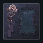 Dark Gothic Thank you card<br><div class="desc">Dark Gothic Thank You card on luxury embossed look paper. Lovely roses and tassels with a framed printing area. Copyright Brenda Spiller,  Radenbrea Studios www.radenbrea.com</div>