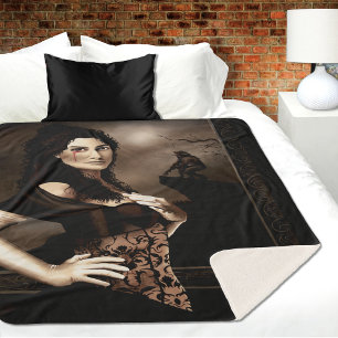 Dark Gothic Vampire Blood Werewolf Love Fantasy Sherpa Blanket