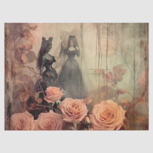 Dark Gothic Victorian Rose Portrait Tissue Paper