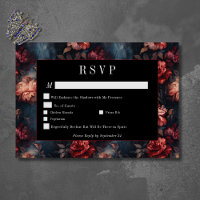 Dark Gothic Vintage Red & Pink Floral Wedding