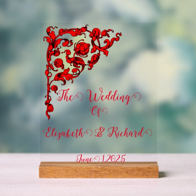 Dark Gothic Wedding Acrylic Sign (Neutral)
