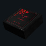 Dark Gothic Wedding Gift Box<br><div class="desc">A dark gothic,  romantic wedding design with delicate blood red foliage. Personalise with the bride & groom's names and the date.</div>