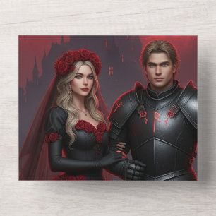 Dark Gothic Wedding Invite   Bride & Knight