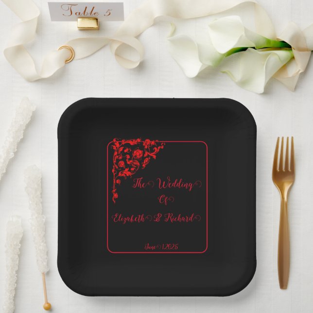 Dark Gothic Wedding  Paper Plate (Wedding)
