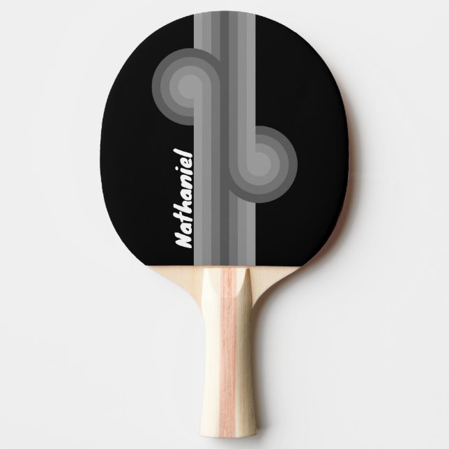 Dark Gradient Rainbow Loop with Name Ping Pong Paddle (Front)