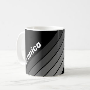 Dark Gradient Rainbow with Name Coffee Mug