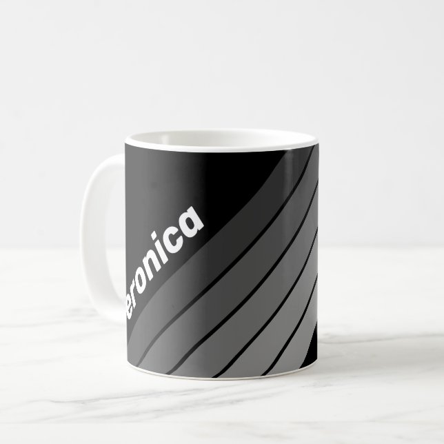 Dark Gradient Rainbow with Name Coffee Mug (Front Left)