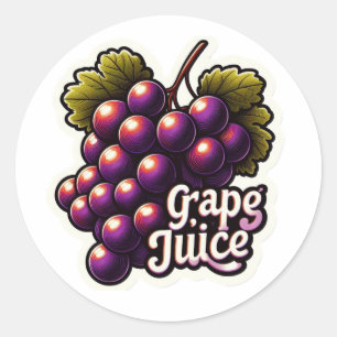 Dark Grape Juice Classic Round Sticker