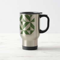 Dark Grass Green Geometric Deco Cube Pattern