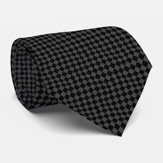 DARK GRAY & BLACK DIAMOND TIE (Rolled)
