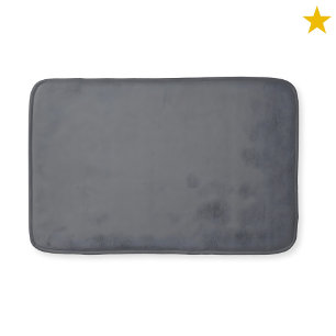 Dark Gray Monogram Watercolor Geometric Pattern Bath Mat