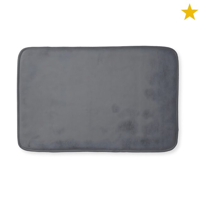 Dark Gray Monogram Watercolor Geometric Pattern  Bath Mat (Creator Uploaded)