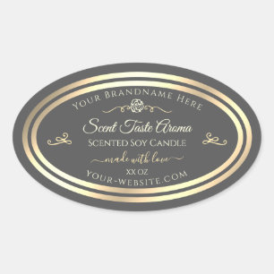 Dark Gray Product Label Gold Frame Vintage Rose