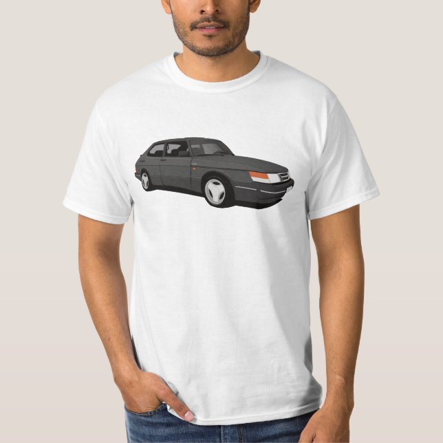 Dark gray SAAB 900 Turbo 16 Aero Coupé T-Shirt (Front)