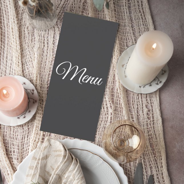 Dark Gray Wedding Menu Card (Creator Uploaded)