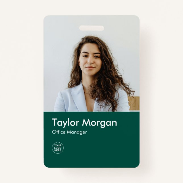 Dark Gree Modern Business ID Card | Employee Badge ID Badge (Front)