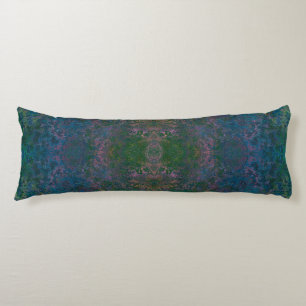 Dark Green and Blue Alcohol Ink Abstract Body Cushion