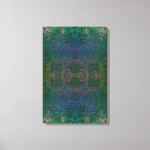Dark Green and Blue Alcohol Ink Abstract  Canvas Print