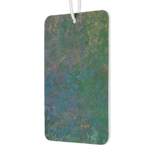 Dark Green and Blue Alcohol Ink Abstract Car Air Freshener