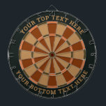 Dark Green and Brown Dartboard with Custom Text<br><div class="desc">Dark green and brown dart board with two custom text areas. You can easily change every colour clicking on customise button.</div>