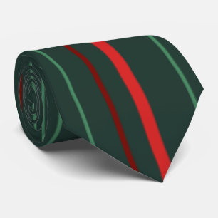 Dark Green and Dark Red Stripes Tie