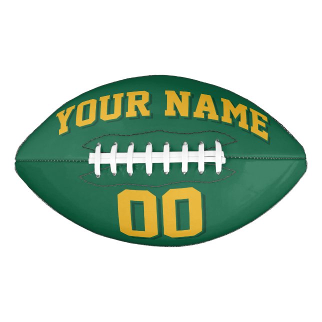 DARK GREEN AND GOLD Custom Football American Football (Front)