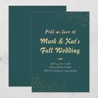 Dark Green and Gold Elegant Glittery Invitation