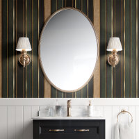 Dark Green and Gold Striped Art Deco