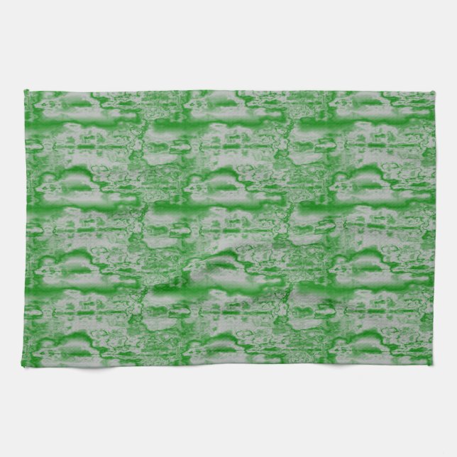 Dark green and gray marble tea towel (Horizontal)