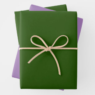 Dark Green and Grey Lavender Wrapping Paper Sheet