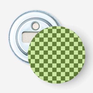 Dark Green and Light Green Checkers Bottle Opener