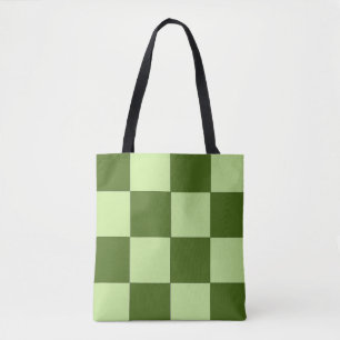 Dark Green and Light Green Checkers  Tote Bag