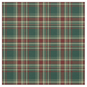 Dark Green and Maroon Christmas Plaid Pattern Fabric