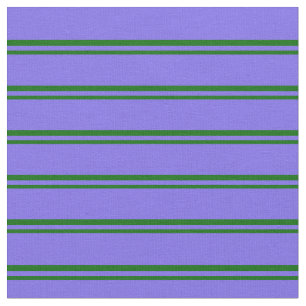 Dark Green and Medium Slate Blue Coloured Stripes Fabric