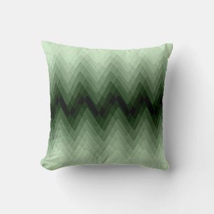 Dark green and mint zigzag. cushion